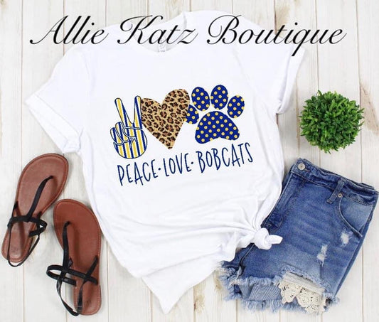 Peace Love Bobcats Tee
