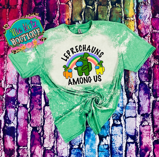 Leprechauns Among Us bleached tee