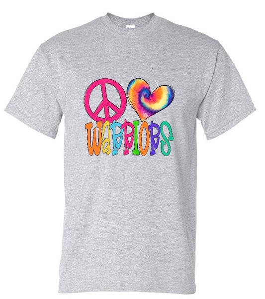 Rainbow Peace Love Warriors Tee