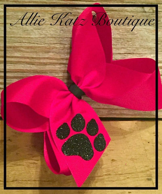 Paw Print black/red Bow
