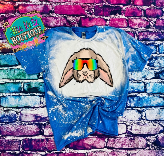 Bunny with sunglasses bleached tee