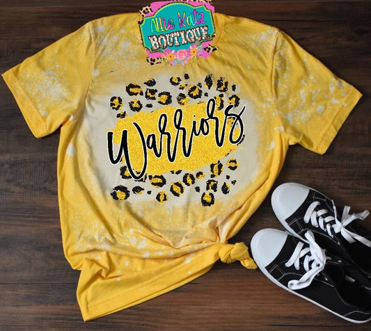 Warriors Leopard splash Bleached tee