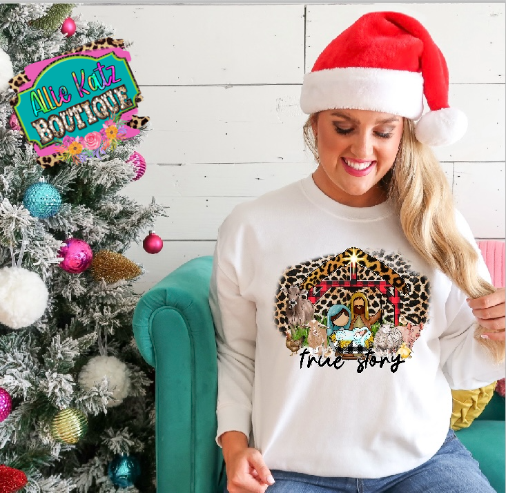 True Story leopard nativity design