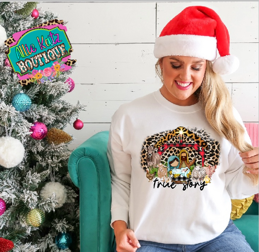 True Story leopard nativity design