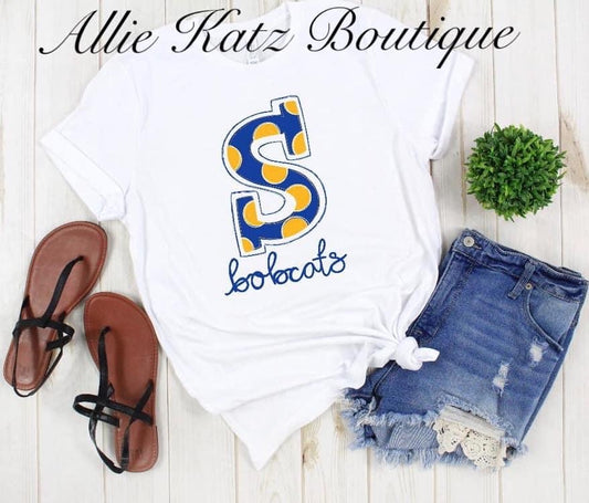 Polka Dot S Bobcats Tee