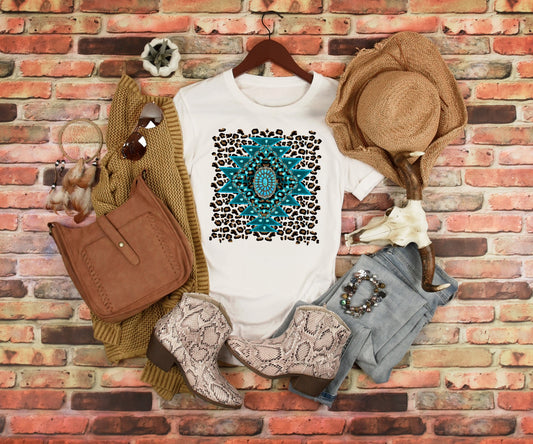 Leopard Aztec Tee